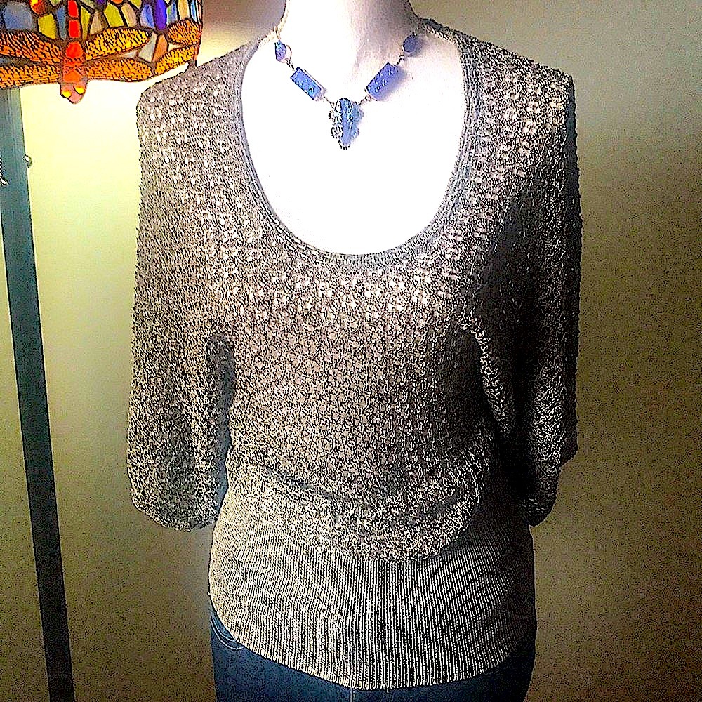 Gray silver top Likited